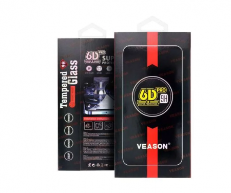 Folii de Protectie - FOLIE Sticlă securizată 6D PRO Compatibil Cu IPHONE 15 PRO MAX BLACK