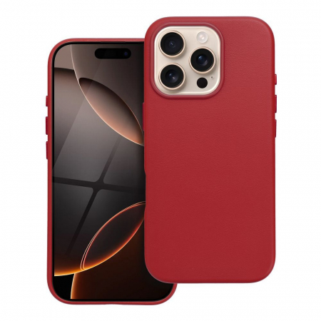 Huse IPHONE - Husa Leather Mag Cover COMPATIBIL cu IPHONE 16 PRO - ROSU