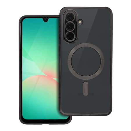 Huse SAMSUNG - Husa Silicon Electro Mag Cover COMPATIBIL cu SAMSUNG A56 5G / A566 - TRANSPARENT / BLACK