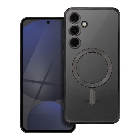 Huse Telefoane - Husa Silicon Electro Mag Cover COMPATIBIL cu SAMSUNG S24 - TRANSPARENT / BLACK