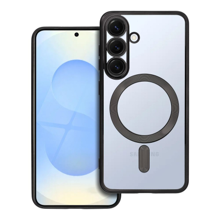 Huse SAMSUNG - Husa Silicon Electro Mag Cover COMPATIBIL cu SAMSUNG S25 / S931 - TRANSPARENT / BLACK