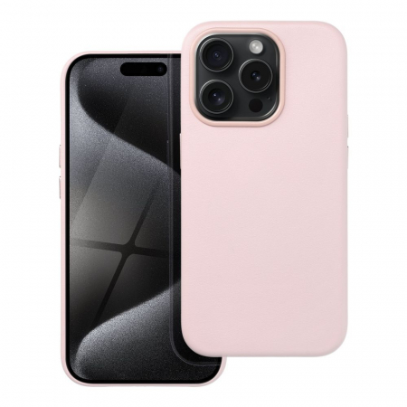 Huse IPHONE - Husa Leather Mag Cover COMPATIBIL cu IPHONE 15 PRO - ROZ