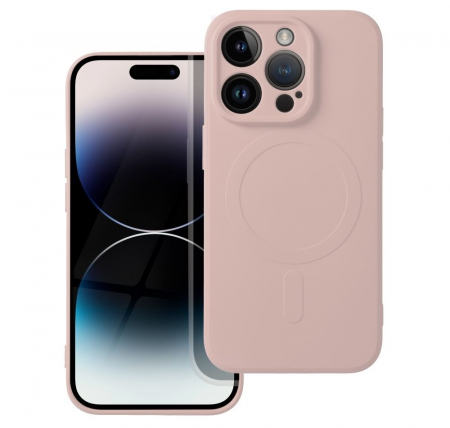 Huse IPHONE - Husa Silicon Mag Cover MagSafe Compatibil Cu IPHONE 14 PRO - ROZ