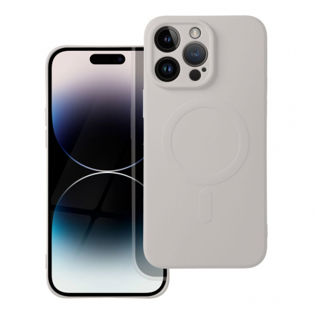 Huse IPHONE - Husa Silicon Mag Cover MagSafe COMPATIBIL cu IPHONE 15 PRO MAX - GRI/ TITANIUM