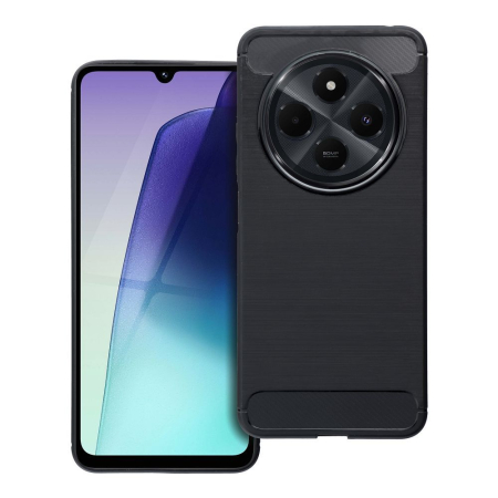 Huse Telefoane - Husa Silicon CARBON CASE Compatibil Cu XIAOMI Redmi 14C - NEGRU