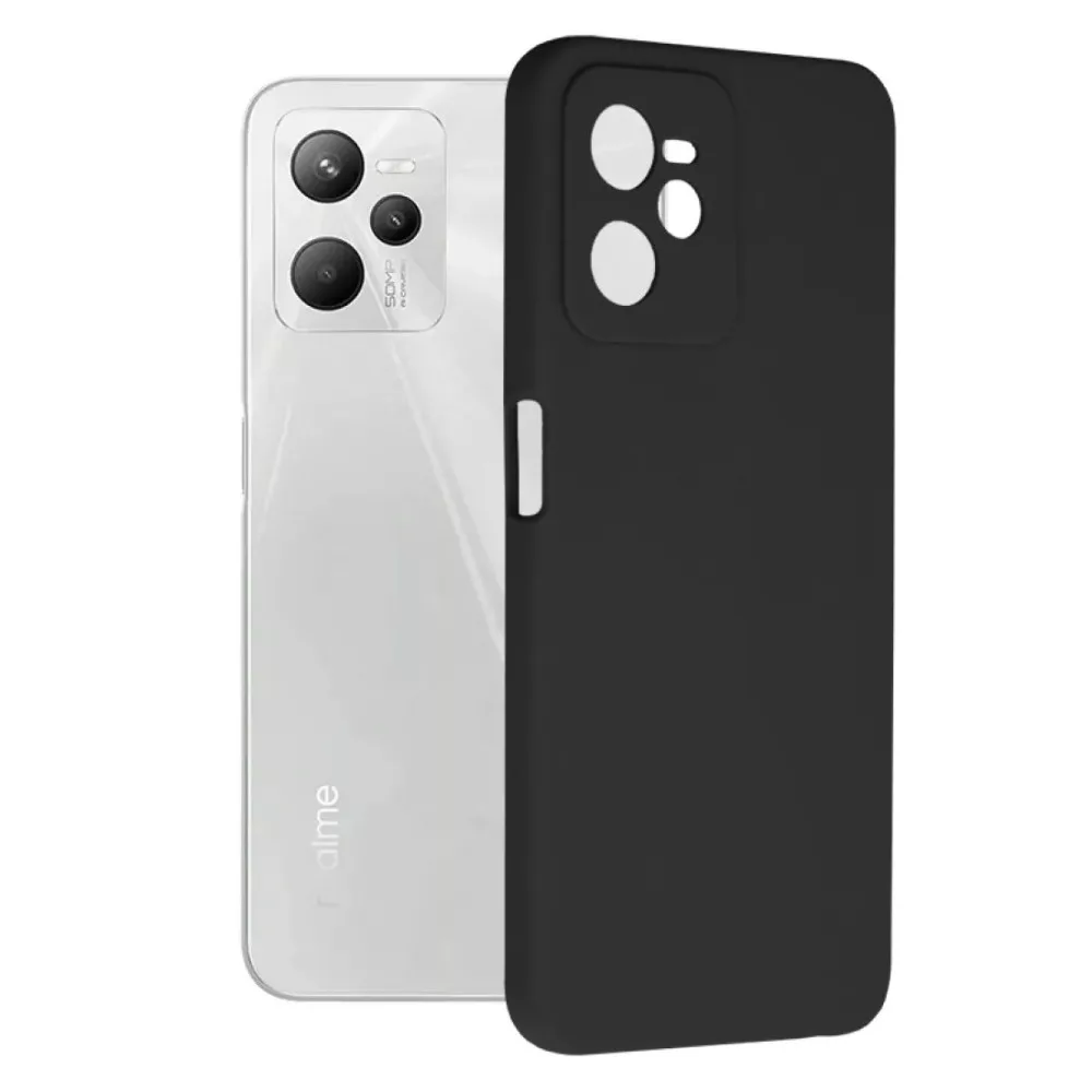 Huse REALME - Husa Silicon MATT TPU Case Compatibil Cu REALME C35 - NEGRU