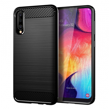 Huse SAMSUNG - Husa CARBON CASE COMPATIBIL cu Samsung Galaxy A50 / A50S / A30S / A505 / A307 - NEGRU