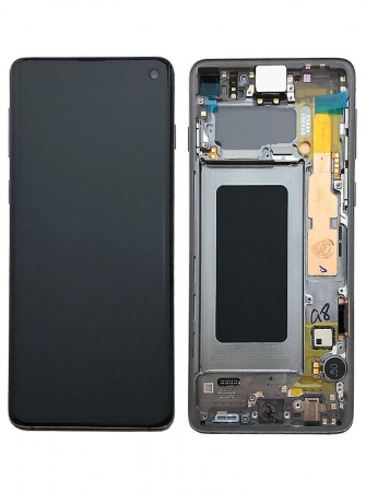 Galaxy S - Ecran Display Samsung S10 / G973F Service Pack Cu Rama - NEGRU