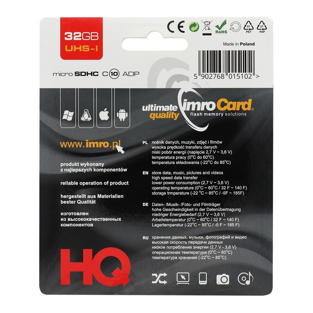 Card de memorie microSD IMRO 32GB 100MB/s clasa 10 UHS I cu adaptor SD [1]