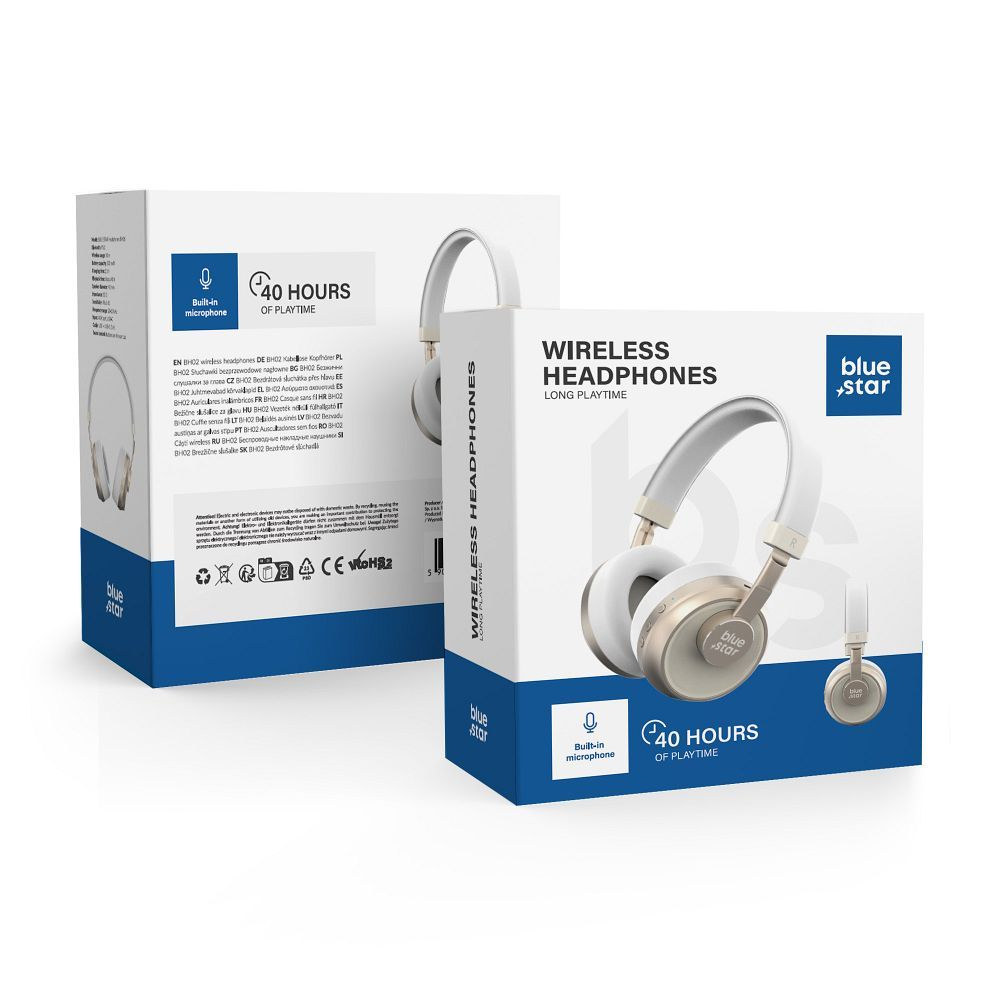 Casti Wireless Bluetooth Blue Star BH02 - Alb [2]