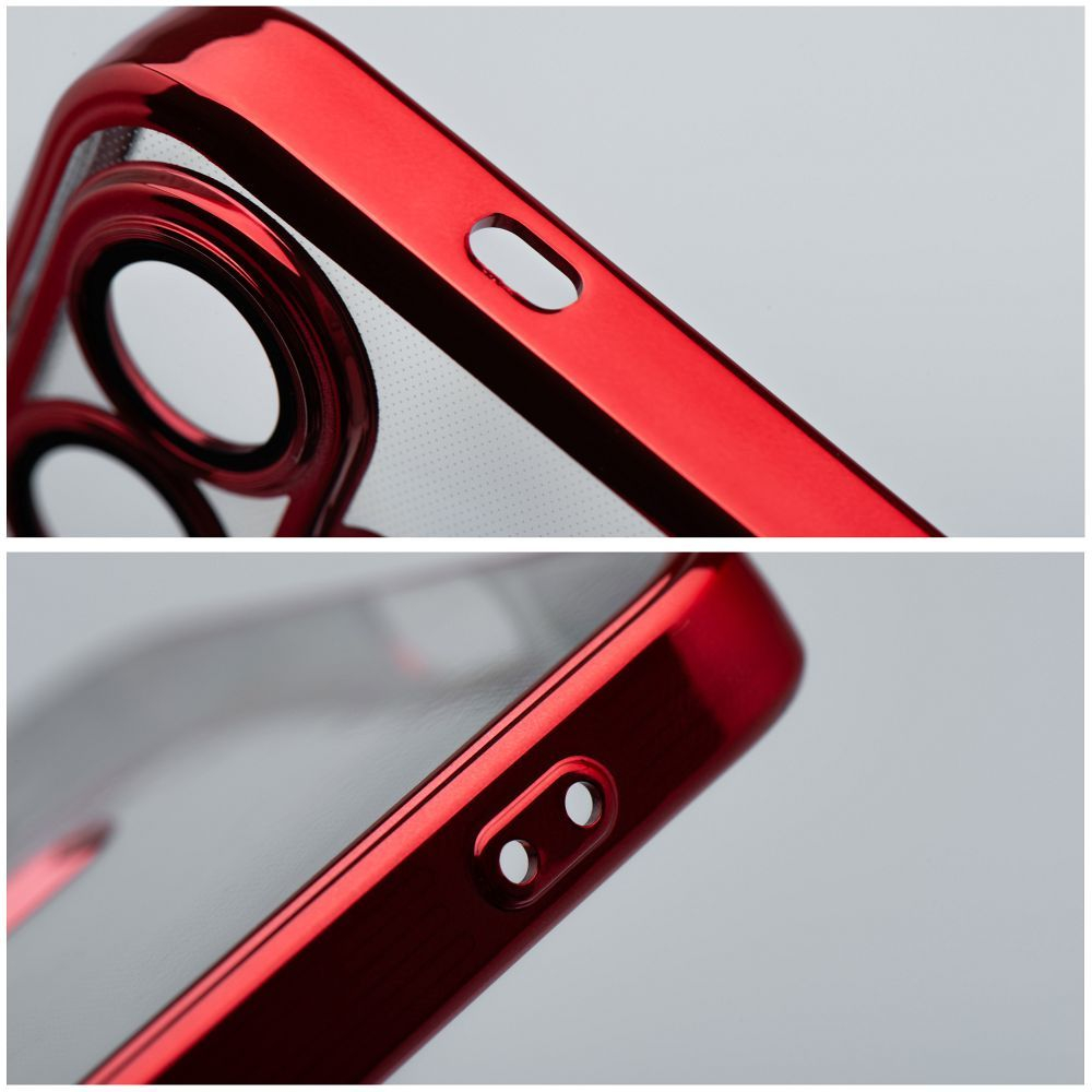 Husa Silicon Electro Mag Cover COMPATIBIL cu SAMSUNG S25 / S931 - TRANSPARENT / RED [1]