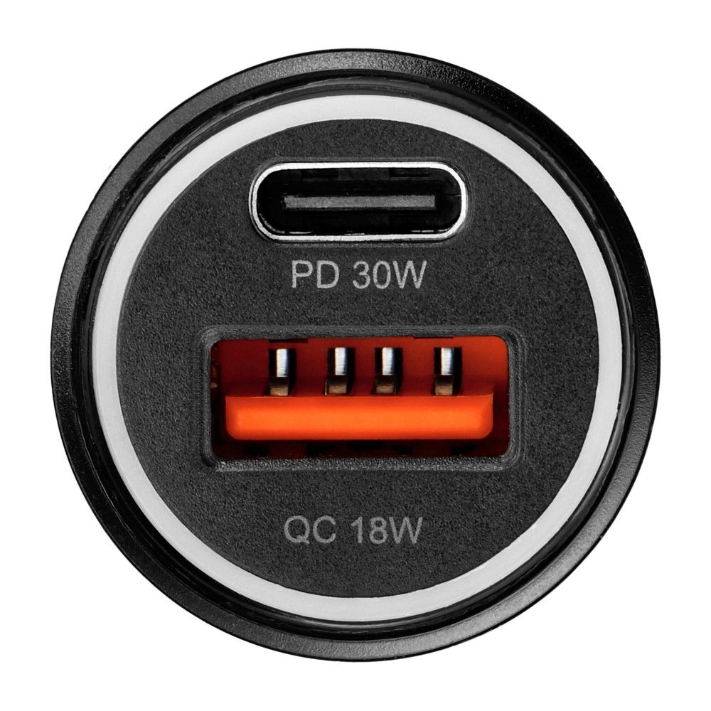 Incarcator Auto BLUE STAR 3A 30W Tip C + USB A + Cablu Tip C la Tip C PD QC3.0 AFC PPS - NEGRU [2]