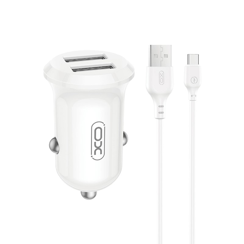 INCARCATOR AUTO XO CC67 12W 2x USB black + cablu USB A la USB-C - A:B [1]