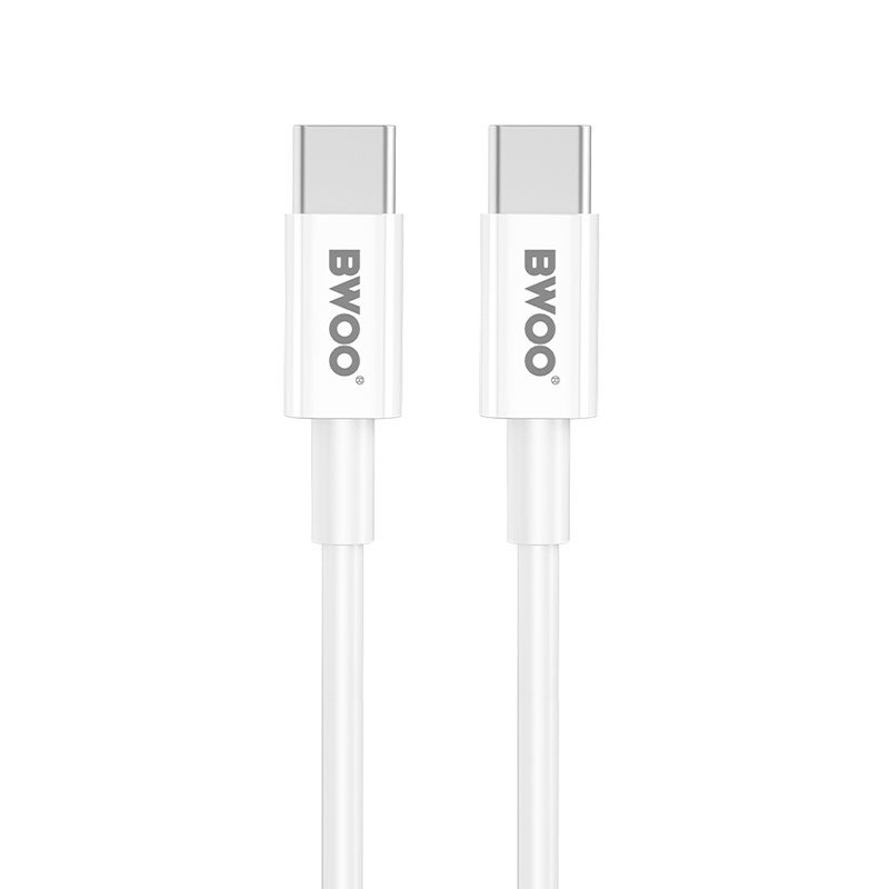 Incarcator Retea BWOO USB C 20W + Cablu Type C la Type C - ALB [2]