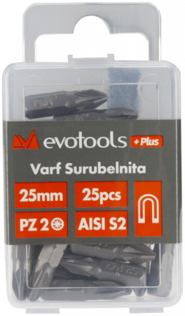 Articole pentru gradina - Set 25 varfuri surubelnita magnetici din otel S2 calit,amprenta PZ2,lungime 25 mm