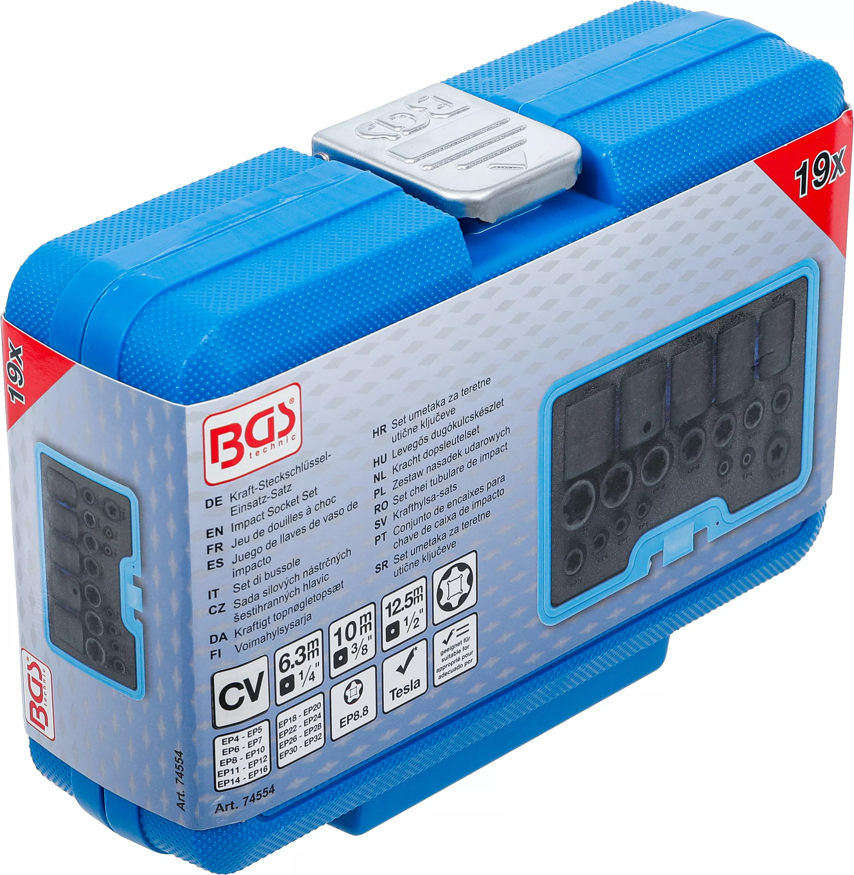 Set tubulare de impact EP-Type Plus EP4 - EP32 , antrenare 1/4"-3/8"-1/2", 19 piese, BGS 74554 [6]