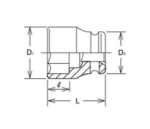 524236 Cheie tubulara scurta 36 mm, 12 colturi, actionare 1/2" [2]