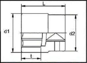 544618P Tubulara lunga de impact 18 mm, actionare 1/2” [2]