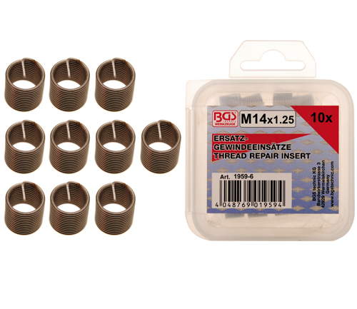 Adaptoare pentru reparatii filete, M14 x 1,25 mm, 10 piese BGS 1959-6 [1]