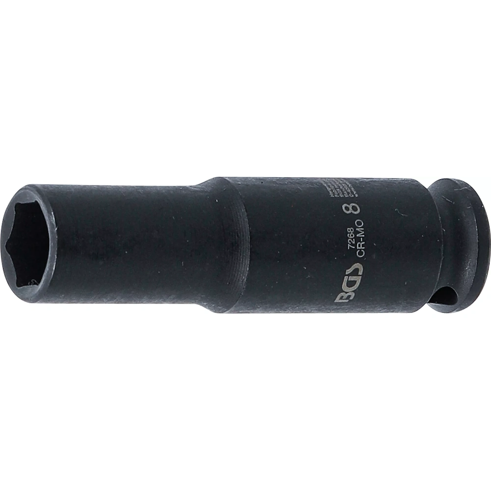 Cheie tubulara de impact, 6 colturi, lunga, 6,3 mm (1/4"), 8 mm, BGS 7268 [1]