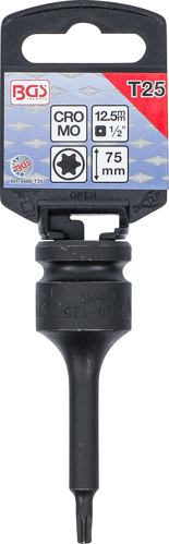 Bit torx T25 de impact in tubulara cu prindere de 1/2”, lungime 75 mm, BGS 5480-T25 [2]