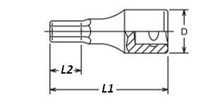 721406 Bit imbus H6 in tubulara cu prindere de 1/2”, lungime 100 mm [3]