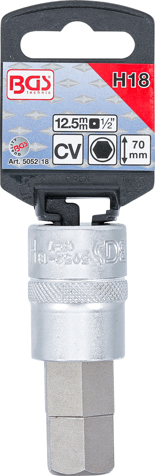 Bit imbus 18 mm in tubulara cu prindere de 1/2", lungime 70 mm, BGS 5052-18 [2]