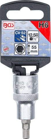 Bit imbus H6 in tubulara cu prindere de 1/2”, lungime 53 mm BGS 4252 [2]