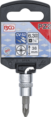 Bit PZ2in tubulara cu prindere de 1/4", lungime 38 mm, BGS 2491 [2]