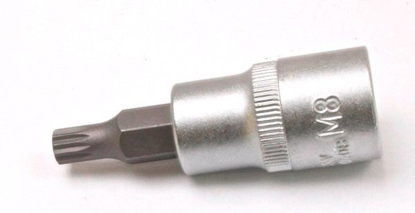 740408 Bit spline M8 in tubulara cu prindere de 1/2", lungime 62 mm [1]