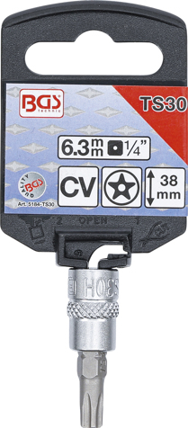 Bit Torx Plus TS30 cu gaura,  in tubulara cu prindere de 1/4", lungime 38 mm, BGS 5184-TS30 [2]