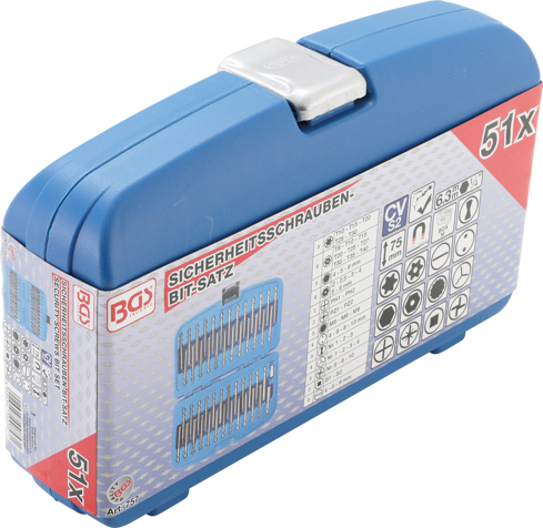 Set biti pentru suruburi de siguranta, 51 piese BGS 757 [4]