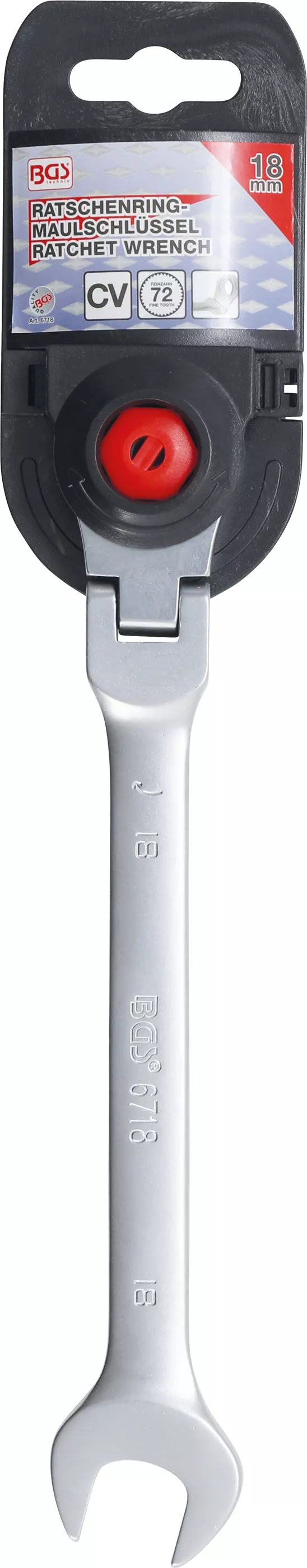 Cheie combinata cu clichet 18 mm articulata, BGS 6718 [3]