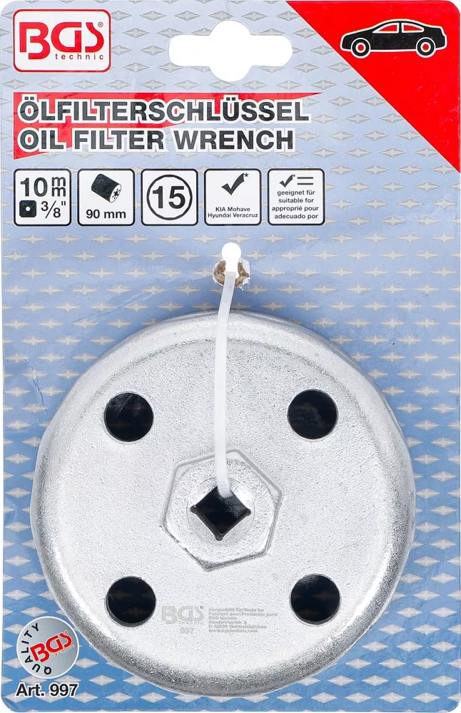 Cheie filtru ulei, 15 puncte pentru Kia si Hyundai BGS 997 [4]