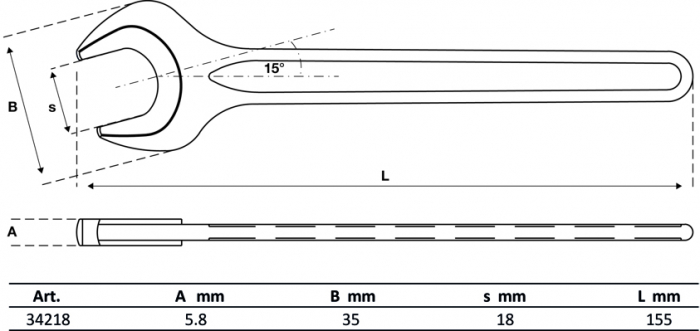 Cheie fixa simpla 18 mm, DIN 894 BGS 34218 [2]