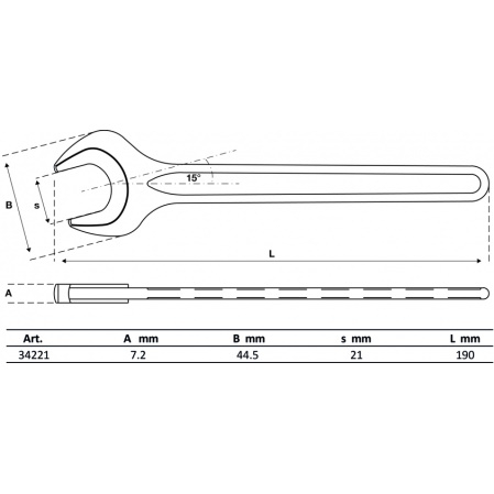 Cheie fixa simpla 21 mm, DIN 894 BGS 34221 [4]