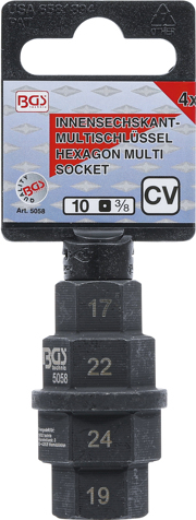 Cheie speciala pentru motociclete, 3/8", 17-19-22-24 MM  BGS 5058 [3]