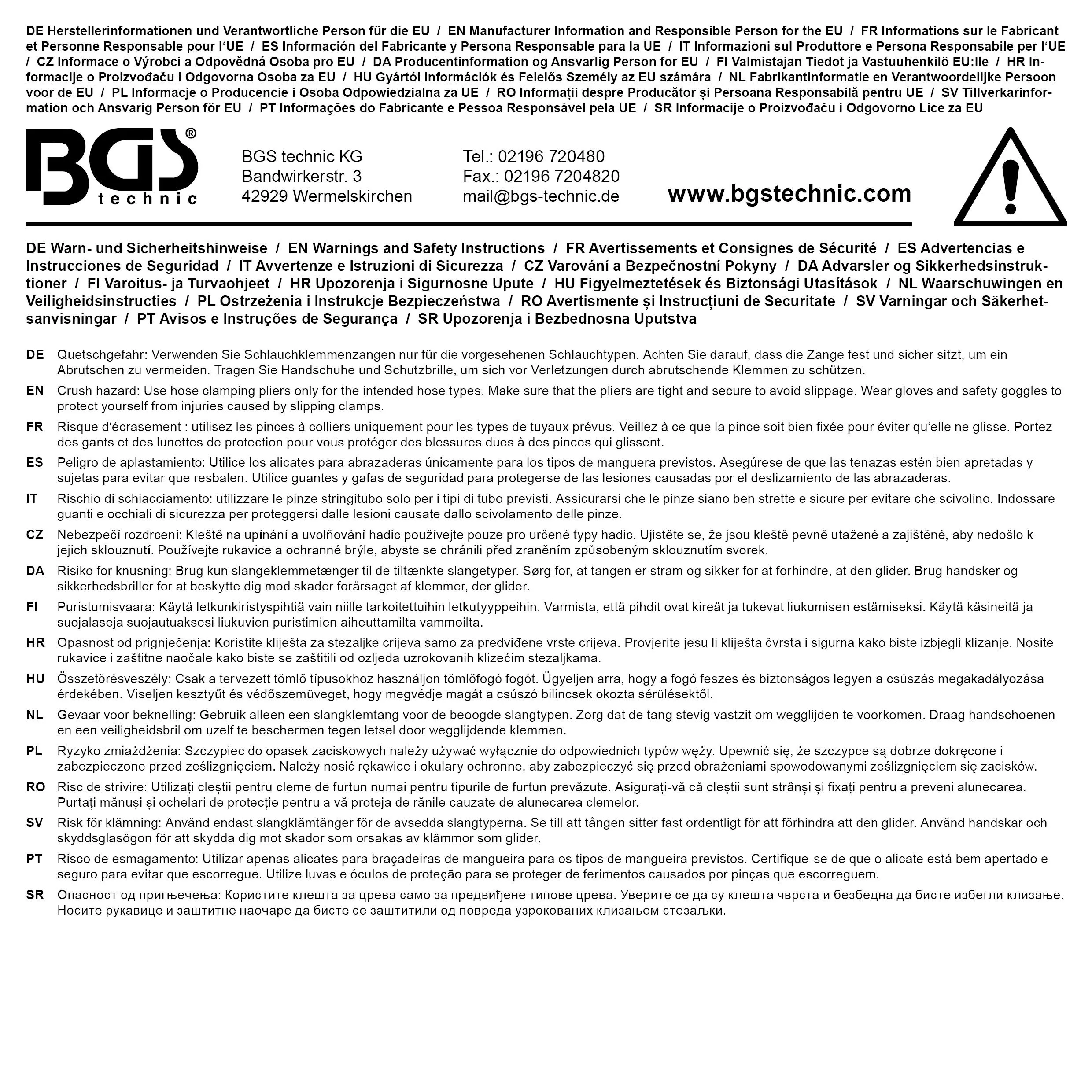 Cleste pentru coliere de furtun, 200 mm BGS 473 [5]