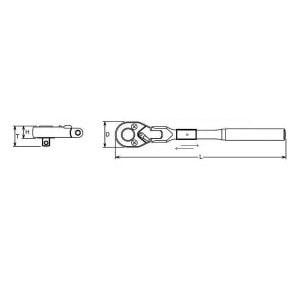 A-KH6038F Clichet telescopic cu articulatie cardanica, actionare 3/8" [3]
