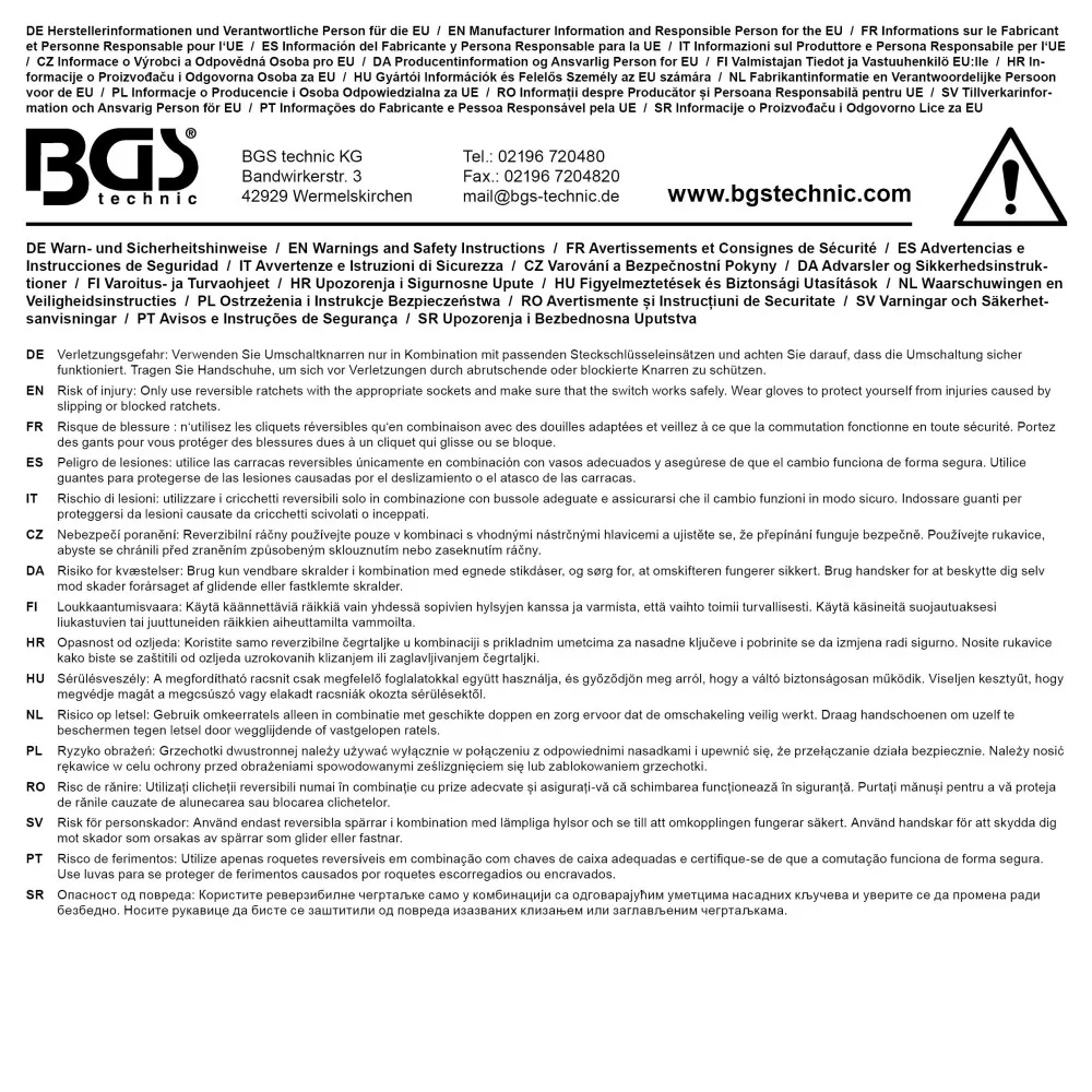 Clicket reversibil cu acoperire din plastic, actionare 3/8" BGS 303 [7]