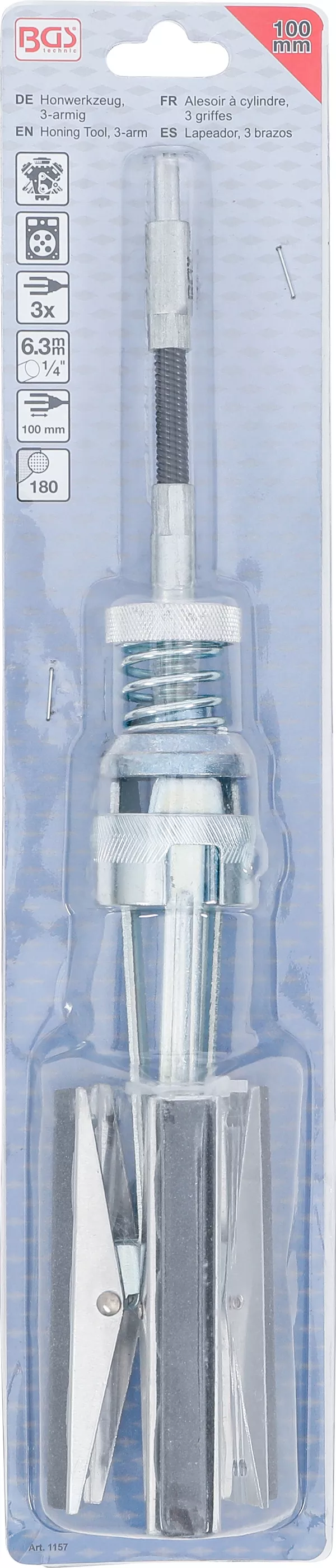 Dispozitiv rotativ de honuit cu 3 brate, diametru 58-168 mm, lungime pietre 100 mm BGS 1157 [4]