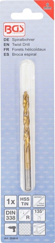 Burghiu spiralat din titan nitrurat, 6,0 mm - BGS 2040-6 [4]