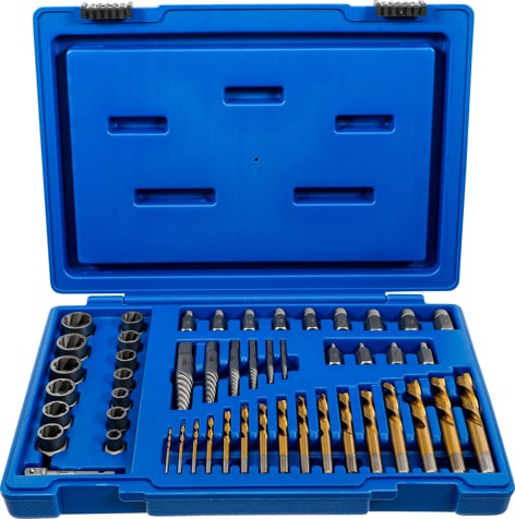 Extractor suruburi si piulite cu set burghie pe stanga, 2 - 18 mm, 49 piese, BGS 70329 [1]