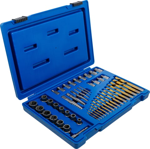 Extractor suruburi si piulite cu set burghie pe stanga, 2 - 18 mm, 49 piese, BGS 70329 [2]
