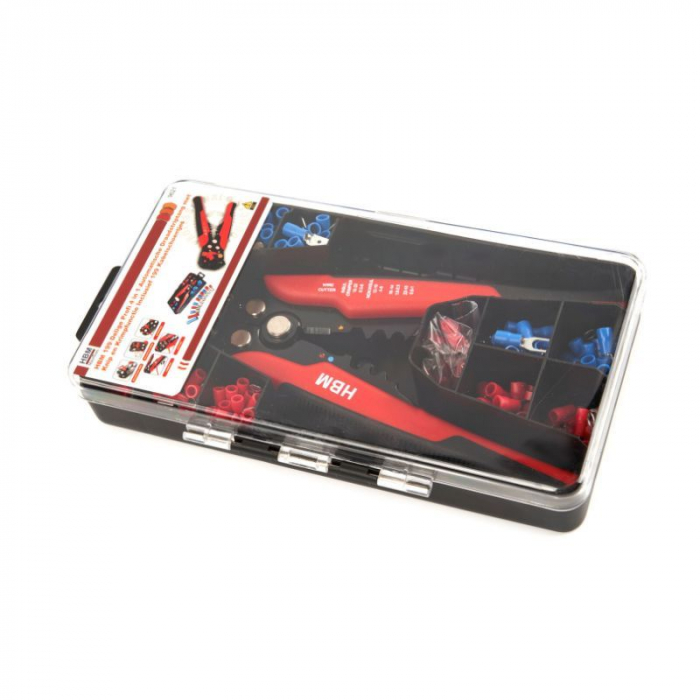 GB5073 Trusa cleste automat pentru sertizat cablu electric 4 in 1 ,199 piese [8]
