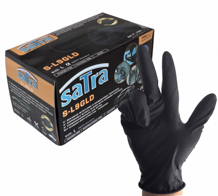 S-L9GLD Manusi mecanic auto nitril negru textura diamantata 100 buc. [1]