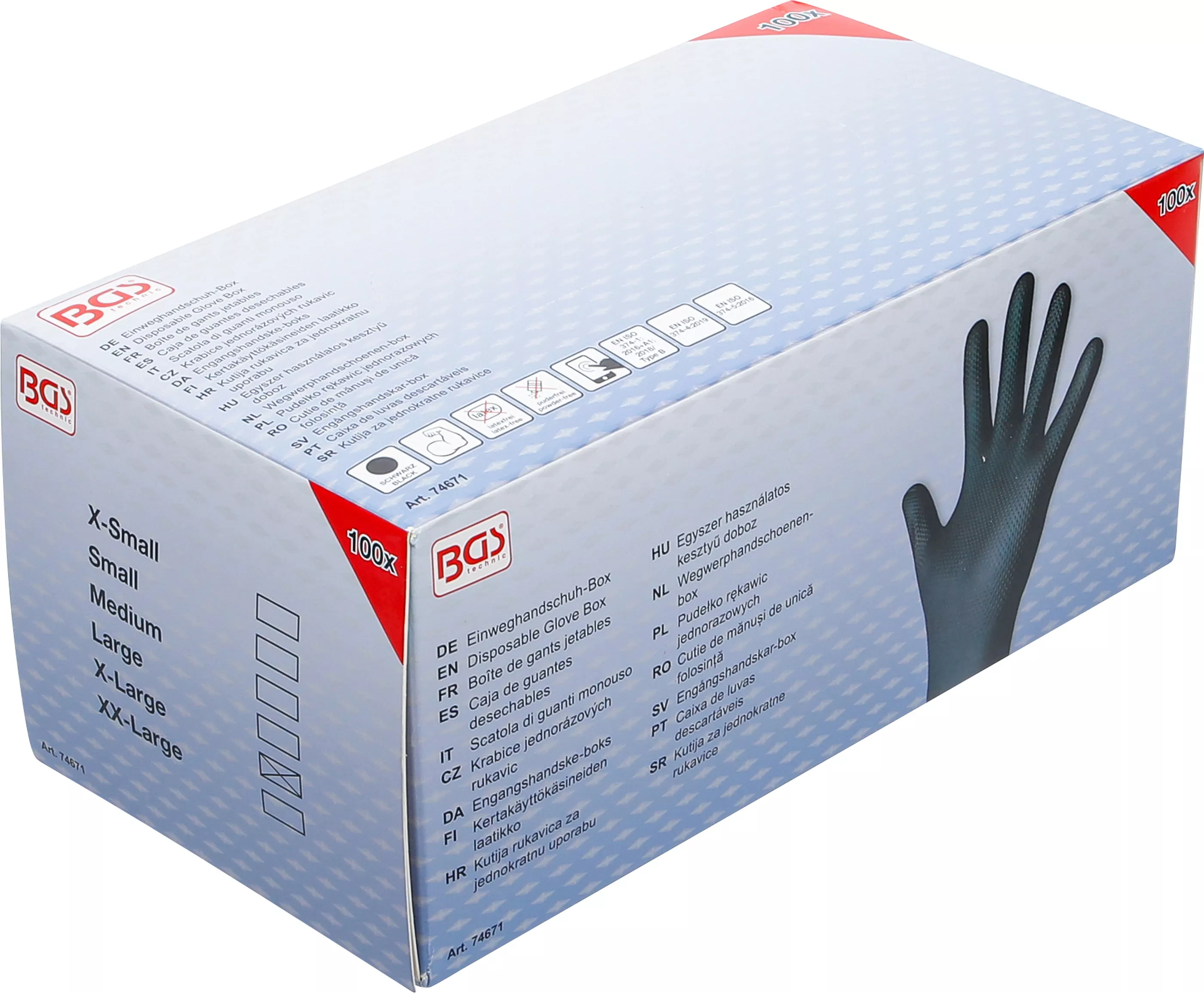74671 - Manusi nitril de unica folosinta, Extra Grip, XL – 100 bucati, BGS 74671 [6]