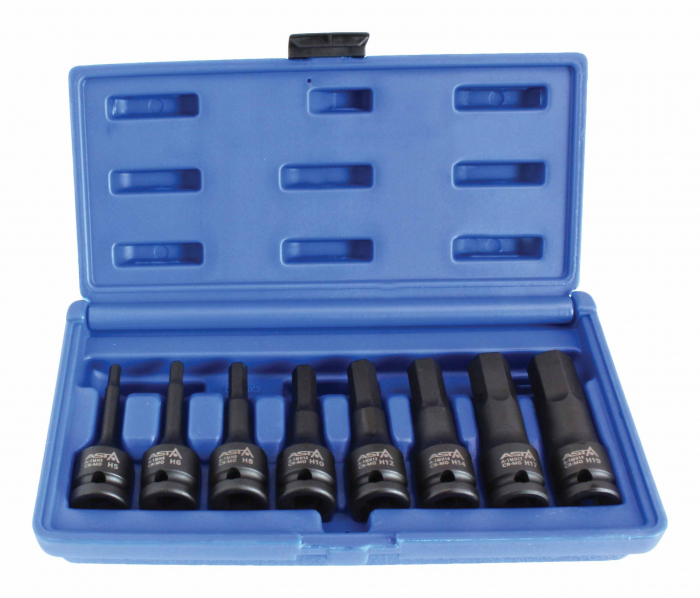 A-1MHEX8 Set 8 tubulare de impact, actionare 1/2", 8 piese [1]