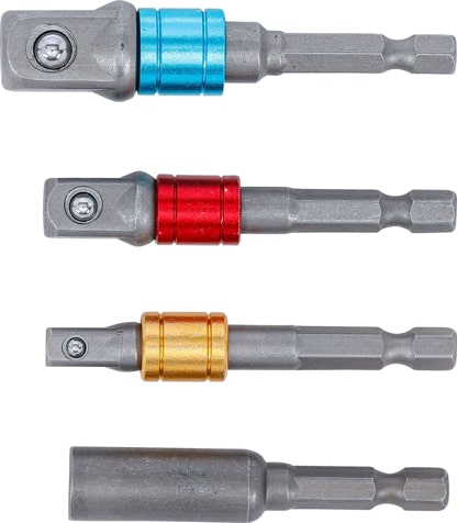 Set adaptoare pentru masini de gaurit, antrenare 6,3 mm (1/4"), 10 mm (3/8"), 12,5 mm (1/2"), hexagon interior 6,3 mm (1/4") 4 piese, BGS 20814 [4]