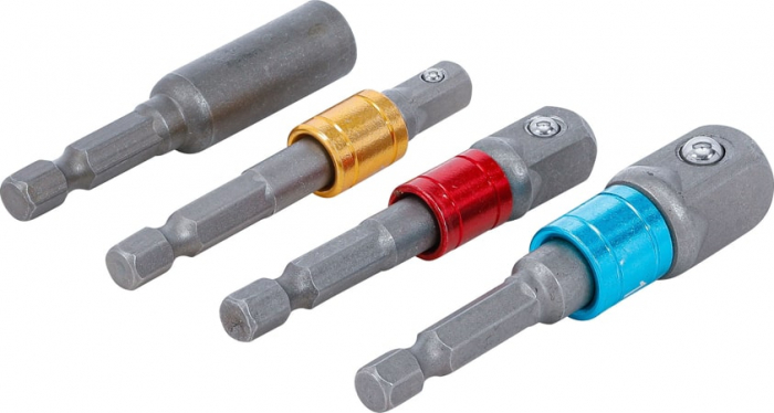 Set adaptoare pentru masini de gaurit, antrenare 6,3 mm (1/4"), 10 mm (3/8"), 12,5 mm (1/2"), hexagon interior 6,3 mm (1/4") 4 piese, BGS 20814 [3]